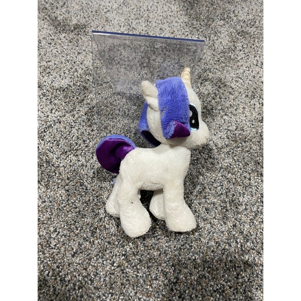 My Little Pony Rarity Plush 2013 Hasbro White Purple Unicorn Cutie Mark 6 Inch